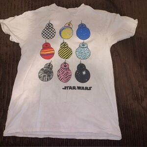 Disney Star Wars bb8 droid white graphic short sleeve tshirt size medium